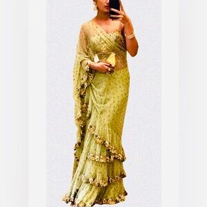 Brand new frill party wear indian/Pakistani saree